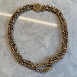 Vintage 2-layer necklace with flower clasp